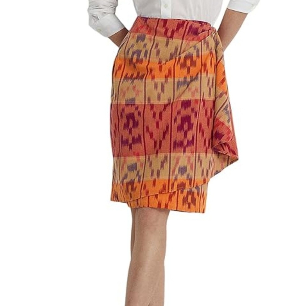 NWT Ralph Lauren Multicolor Wrap Skirt Size 6